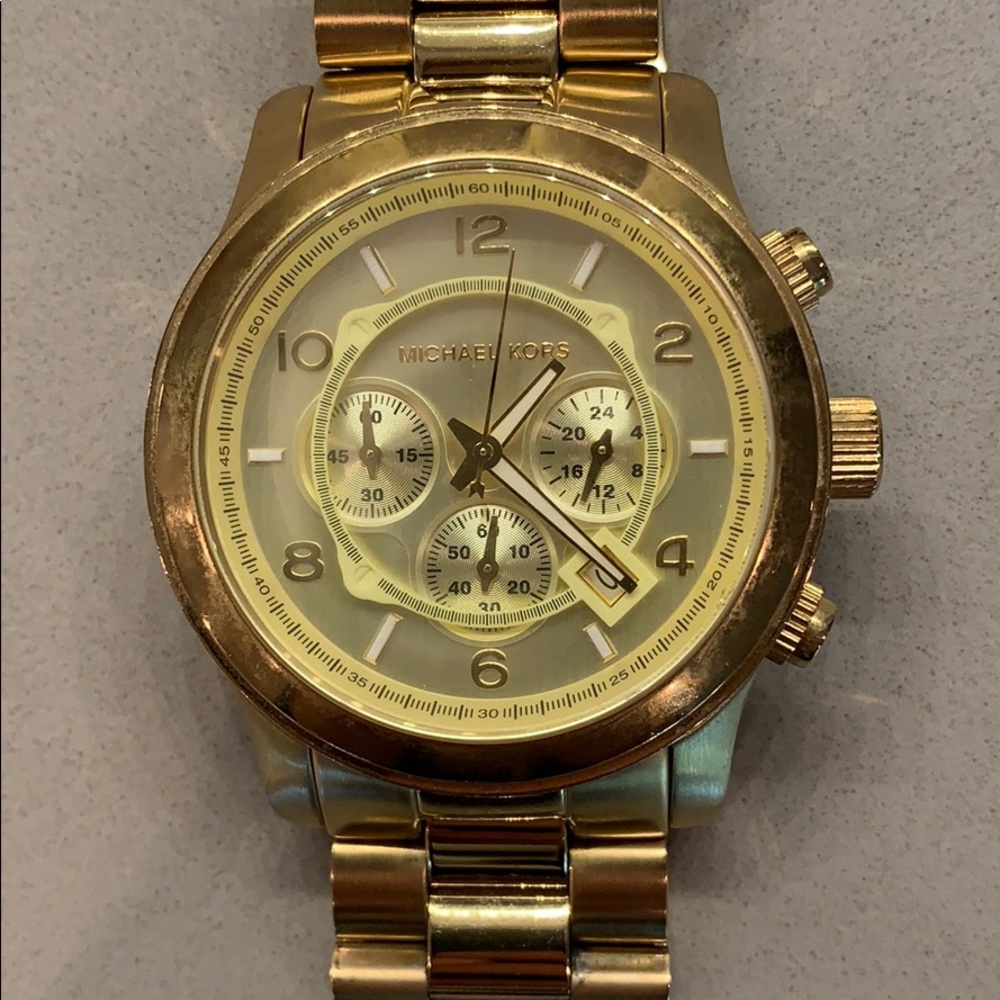 Oversized Runway Gold-Tone Stainless Steel Watch
